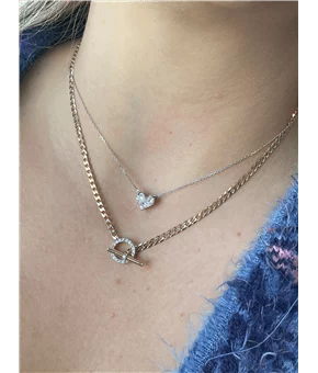 Colar Cora��o de Diamantes