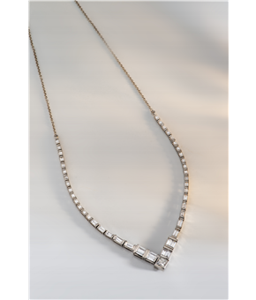 Colar Diamantes Princess e Baguetes